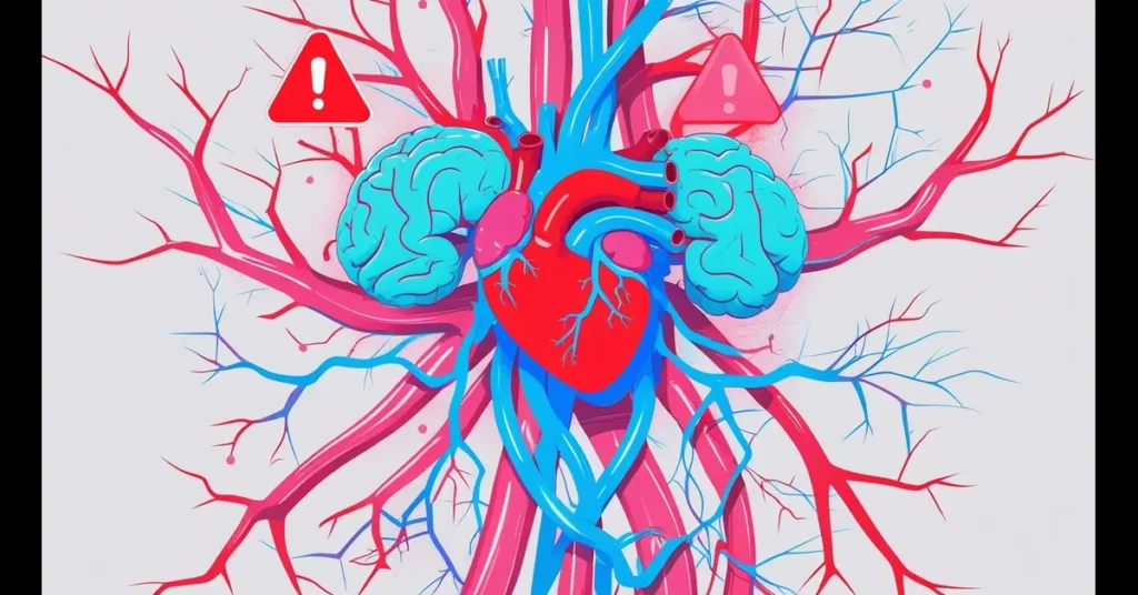 Organs affected by blood pressure.